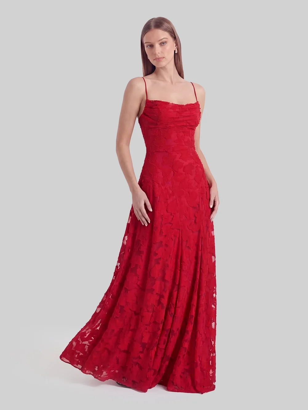 Abito Lungo da Cerimonia in Chiffon Jacquard